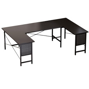 Itopfox U-Shaped Computer Desk with Power Outlets & USB Ports, Spacious Corner Workstation for Home Office & Gaming - 1 of 4