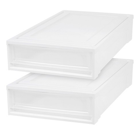Iris 3pk Plastic Storage Drawer Shallow White : Target