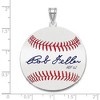 Black Bow Jewelry Sterling Silver Bob Feller Signature LG Enamel Baseball Pendant - 4 of 4
