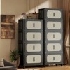 Hrinhom 19.7"W Retro 5-Tiers Foldable Storage Cabinet with Magnetic Door and Wheels - 4 of 4