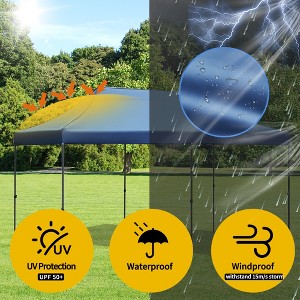 Gulches 10'x20' Pop Up Canopy Tent with 6 Sidewalls, Heavy Duty UV & Waterproof Protection, Height Adjustable, Roller Bag for Weddings & Events, Blue - 1 of 4