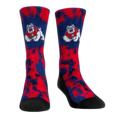 NCAA Fresno State Bulldogs Paint Crew Socks - L/XL