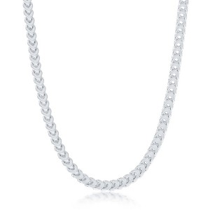 Links of Italy Sterling Silver 4mm Franco Chain (120 Gauge) - Rhodium Plated - Available Sizes: 20  , 22  , 24  Inches - 1 of 3