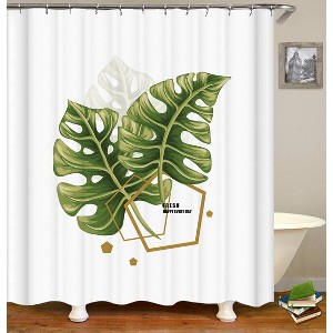 Large Simple Leaves Shower Curtains for Bathroom Waterproof Fabric Bath Curtain Durable Soft Stylish Bathroom Decor 72x72 Inch - 1 of 1