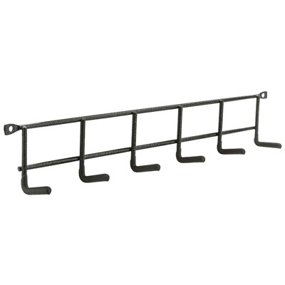 National Hardware 16 in. L Vinyl Coated Black Steel Household Hook Rack 15 lb. cap. 1 pk (Case of 6)