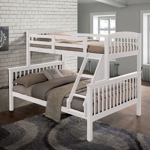 Twin Over Full Bed Frame with Ladder and Guardrail - 1 of 4