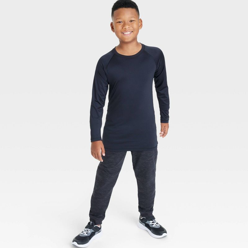 Boys' Long Sleeve Fitted Performance Crewneck T-Shirt - All In Motion™, 3 of 4