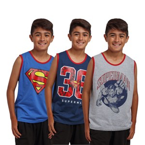 Superman 38 Logo Boy’s 3-Pack Tank Top Set - 1 of 4