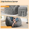 Cozy Faux Fur Bean Bag Chair with Armrest, Soft Bean Bag Couch for Gaming, Reading & Relaxing - 4 of 4