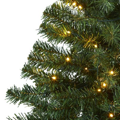 4ft Pre-Lit Northern Tip Pine Artificial Christmas Tree with Clear LED Lights