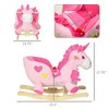 RUVALINO Baby Bouncers and Rockers, Baby Rocking Horse, Kids Riding Horse Rocking Chair, Plush Stuffed Rocking Animals, Pink, 25.5"*13.75"*17.75" - 2 of 4