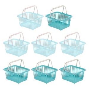 Unique Bargains Plastic Grocery Shopping Toy Storage Mini Decorative Baskets 6.3" x 3.5" x 5.1" 8 Pcs - 1 of 4