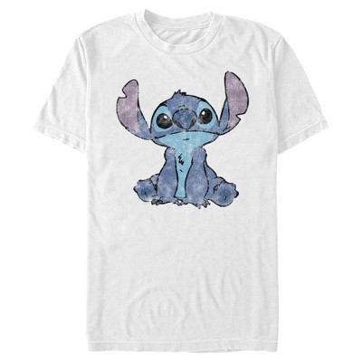 Men's Lilo & Stitch Watercolor Stitch T-shirt - White - Large : Target