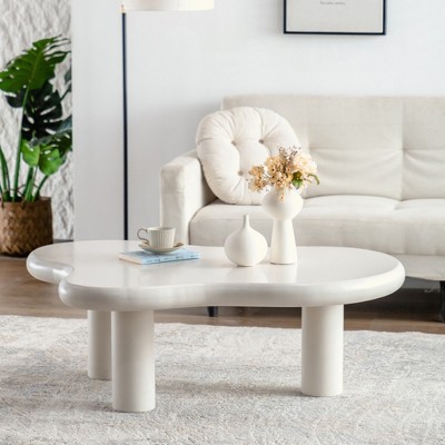 KIGFTSOD Cloud Coffee Table Modern Coffee Table Easy Assembly Coffee Table for Living Room
