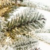 LuxenHome 5Ft Pre-Lit Snow-Covered Artificial Christmas Tree with Pinecones & White Planter Base Green - 3 of 4