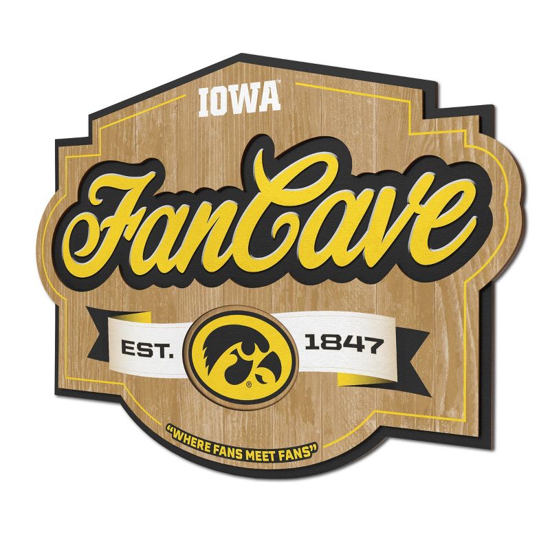 NCAA Iowa Hawkeyes Fan Cave Sign, 1 of 5