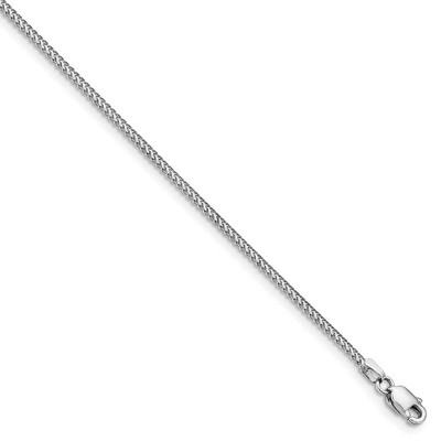Black Bow Jewelry 1mm, 14k White Gold, Solid Franco Chain Bracelet