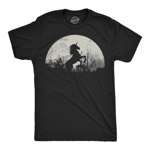 Мужские футболки Crazy Dog T-Shirts, Inc. Mens Funny T Shirts Moon Unicorn Fantasy Graphic Tee for Men - Crazy Dog Men's T Shirt With Unicorn Sayings Black M