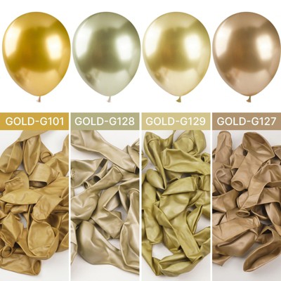 PartyWoo Balloons Metallic Gold 22 Inch Star 18 12 10 5 Inch 110 pcs