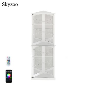 Skyzoo Corner Display Cabinet with RGB LED Lights, 6-Tier Curio Cabinet with glass doors for Collectibles, Home, Office, - 1 of 4