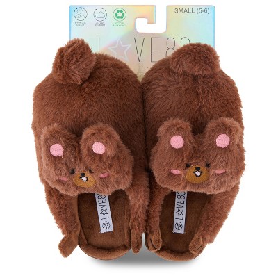 Love 83 3D Plush Bear Novelty Slipper with Hard Outsole - Makes a Great Holidy Gift