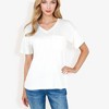 Anna-Kaci Women's Ribbed Knit Top with V-Neck, Front Pocket, Loose Fit Casual Blouse - 3 of 4