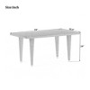 Osparple Outdoor Dining Table, Rectangle Patio Table with Rattan Decoration - 3 of 4