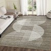 Machine Washable Area Rugs Modern Abstract Indoor Mat Non Shedding Neutral Throw Rugs Foldable Geometric Strip Thin Floor Cover for Living Room - 3 of 4