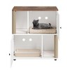 Cat Litter Box Enclosure with Dual Rooms for 2 Cats, Hidden Kitty Toilet Furniture Cabinet with Scratching Posts & Double-Layer Litter Mats - 4 of 4