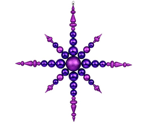 Vickerman 43" Purple Commercial Sized Shatterproof Radical Snowflake Christmas Ornament