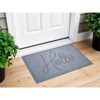 HomeRoots 24" X 36" Gray Hello Outdoor Polypropylene Door Mat - 2 of 4