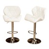 SKRAN Contemporary Black Hydraulic Bar Stools Set of 2,Seat with Gas-Lift And Stable Foot Rest  Stools for Kitchen Island Pub - 4 of 4