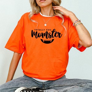 Simply Sage Market Totally Evil Momster Short Sleeve Tee - XL - Orange - 1 of 4