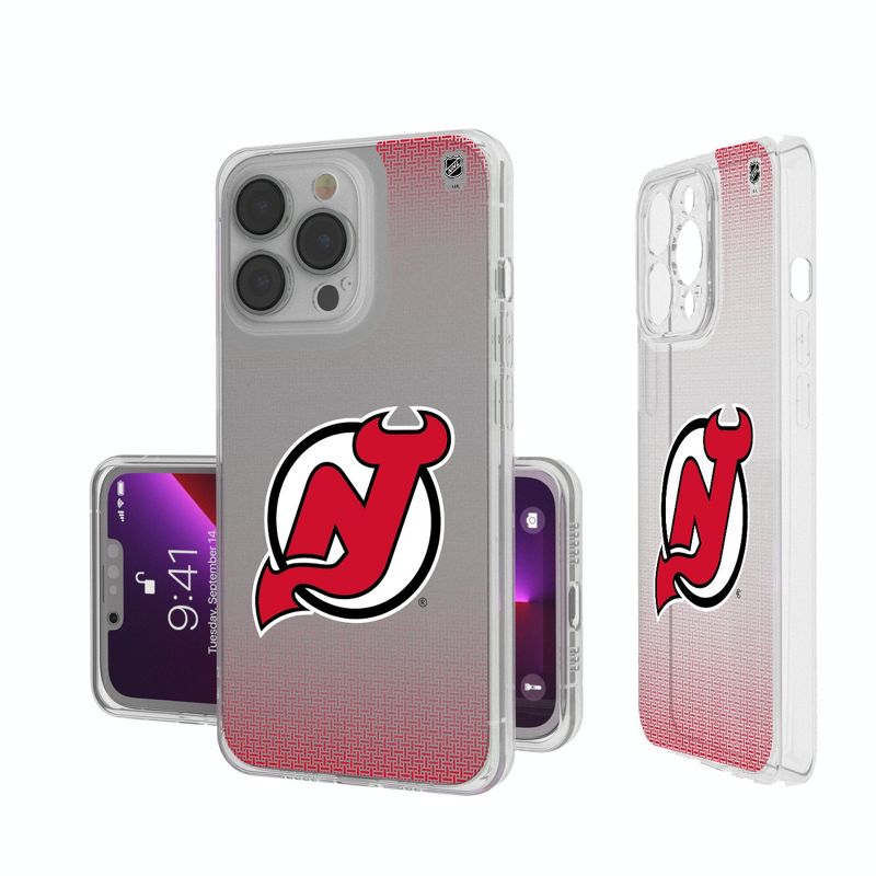 Keyscaper New Jersey Devils Linen Clear Phone Case, 1 of 7