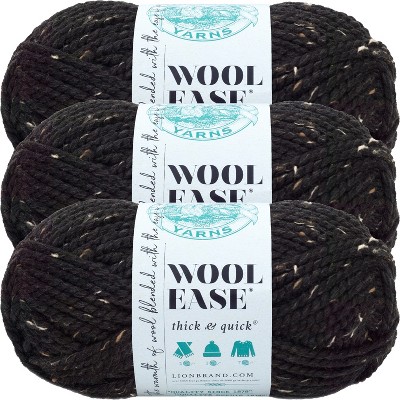 (3 Pack) Lion Brand Wool-Ease Thick & Quick Yarn - Obsidian