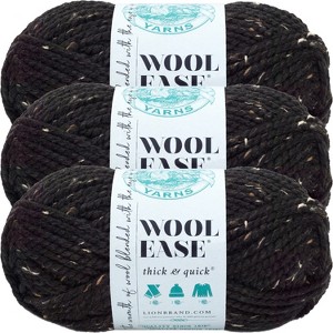 (3 Pack) Lion Brand Wool-Ease Thick & Quick Yarn - Obsidian - 1 of 3