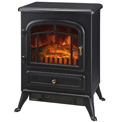HOMCOM Electric Fireplace Heater, Fireplace Stove with Realistic LED Flames and Logs, and Overheating Protection, 750W/1500W