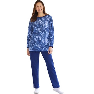 Woman Within Plus Size Fleece Sweatshirt Set - 1 of 4