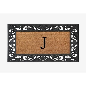 A1HC Natural Coir Monogrammed 23"X38", Anti‑Shed Treated Durable Doormat for Outdoor Entrance - 1 of 4
