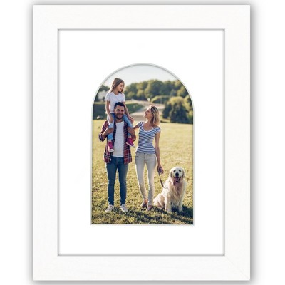 Americanflat 6" x 8" Picture Frame with Mat - Arch, Oval & Wavy Designs - Stylish Decor for Living Rooms, Dorms, Offices & More