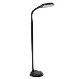 Adjustable Floor Lamp - Full Spectrum Natural Sunlight LED Lamp and Bendable Neck - Dimmable Light for Living Room and Bedroom by Lavish Home (Black)