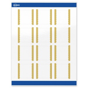 Avery Printable Square Labels, Gold Edge Dots, 2" x 2", Glossy White Square Labels, Permanent, Laser/Inkjet, 120ct, Great for Product Labels - 1 of 4