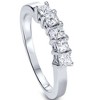 Pompeii3 1/2ct Princess Cut Diamond Curved Wedding Ring Enhancer 14K White Gold - 2 of 4