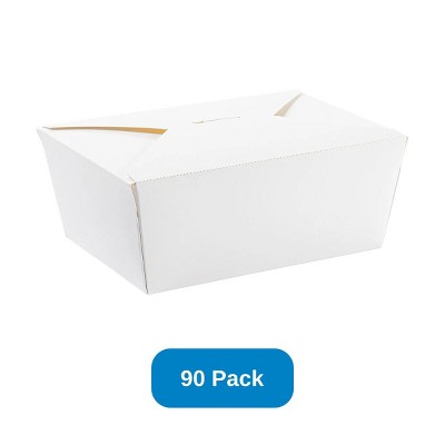 Inno-Pak 75 oz Paper Food Box White #4 Size - Case of 90