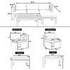 5-Piece Outdoor Patio Wood Sectional Sofa Set with Cushions,Acacia Wood X-Back Seating Group with Ottoman And Tea Table-Maison Boucle - 4 of 4