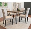 NicBex Dining Room Table Set for 4 Morden Dining Table Set with Wooden Tabletop, Metal Legs and 4 Upholstered Chairs for Dining Room - 3 of 4