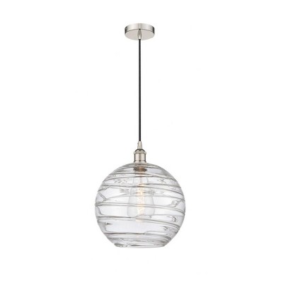 Athens Deco Swirl - 1 Light Mini Pendant In Industrial Style-14.75 Inches Tall and 12 Inches Wide