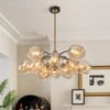 LLHZSY 33 1/2" Black Pendant Chandelier with Cup Glass Shades, Modern 10-Light Fixture for Dining Room or Living Room - 2 of 4