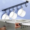 LunaLulink Storage Cup Hook Shelf Under cabinet each with fixing sticker, 6 hooks Cup Hanger Hanger, no drilling - 3 of 4