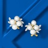 Ross-Simons 5.5-6mm Cultured Pearl Cluster Earrings With Diamond Accents in 14kt Yellow Gold - 4 of 4